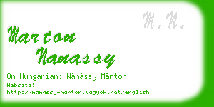 marton nanassy business card